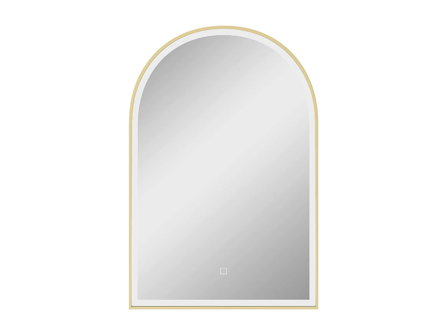 Miroir lumineux LED arqué de salle de bain 90 x 60 cm - tactile, réglable, anti-buée - alu doré