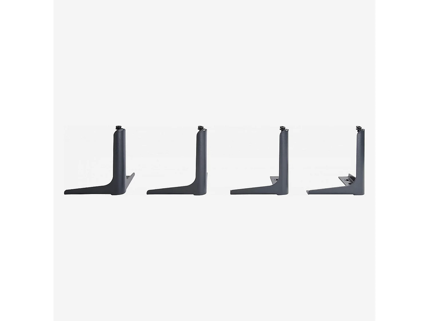 Habitat - Lot de 4 pieds de lit en métal - 16 cm - Gris anthracite - Mars