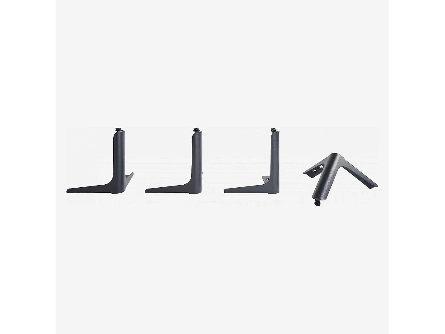 Habitat - Lot de 4 pieds de lit en métal - 16 cm - Gris anthracite - Mars