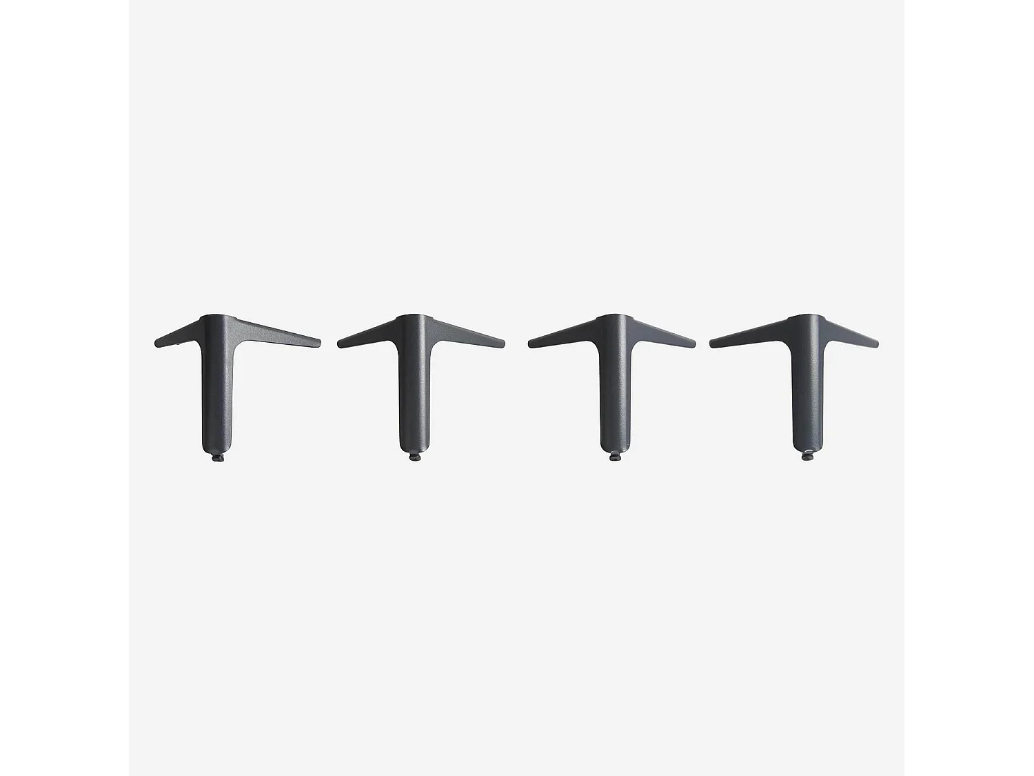 Habitat - Lot de 4 pieds de lit en métal - 16 cm - Gris anthracite - Mars