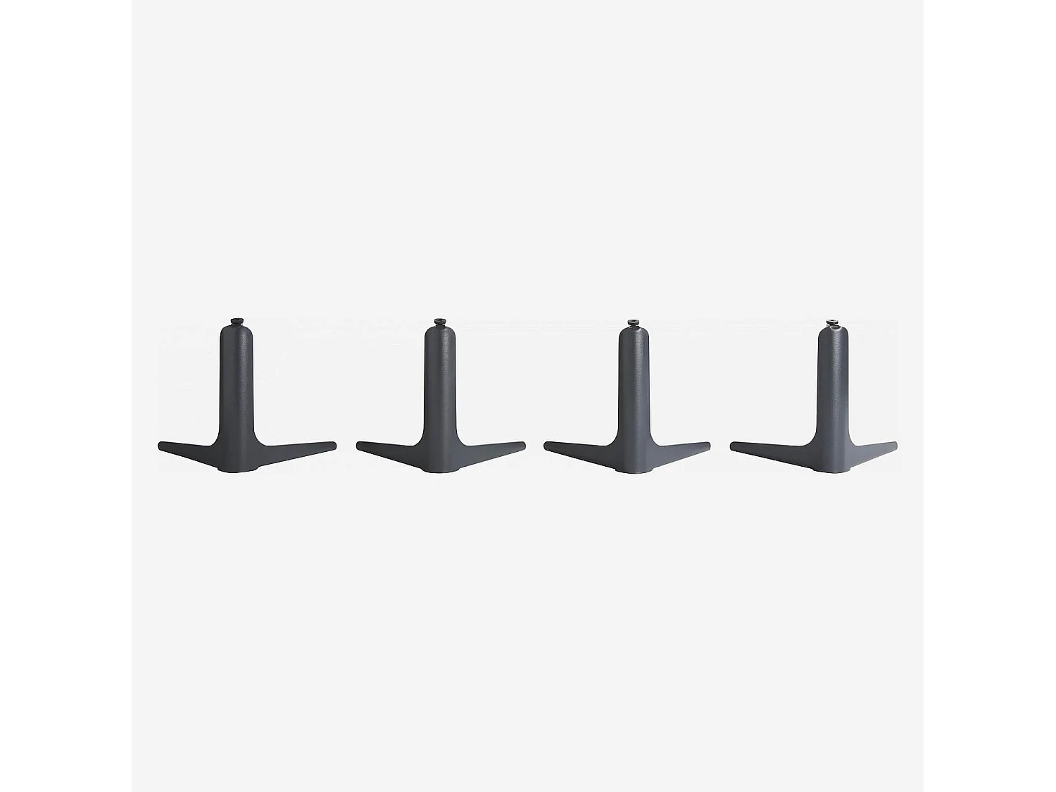 Habitat - Lot de 4 pieds de lit en métal - 16 cm - Gris anthracite - Mars