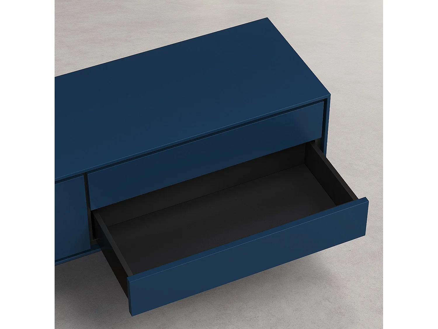 Habitat - Meuble TV 2 portes et 2 tiroirs - Bleu pétrole - Design by Céline Mognon Fichet - Farrel