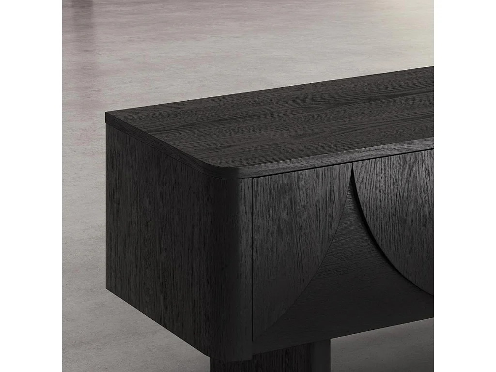 Habitat - Meuble TV 2 abattants en frêne - Noir - Design by Hélèna Pille - Milord