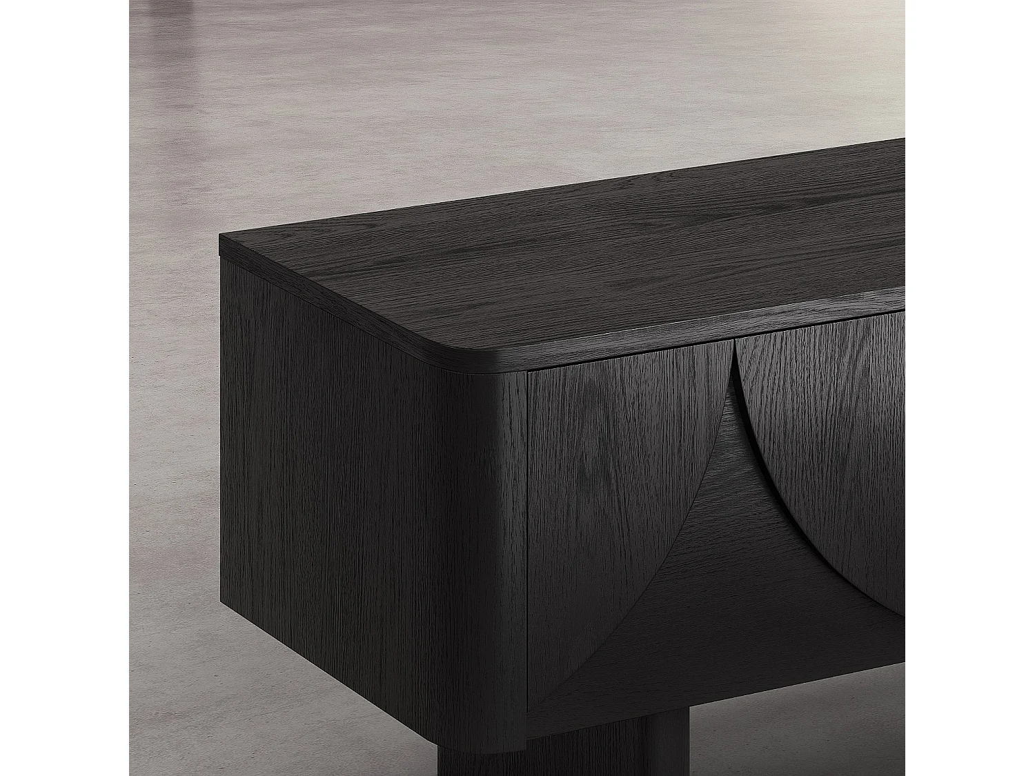 Habitat - Meuble TV 2 abattants en frêne 180 cm - Noir - Design by Hélèna Pille - Milord