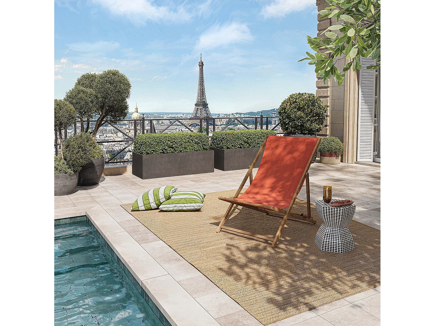 Structure de chilienne en chêne (toile vendue séparément) - Naturel