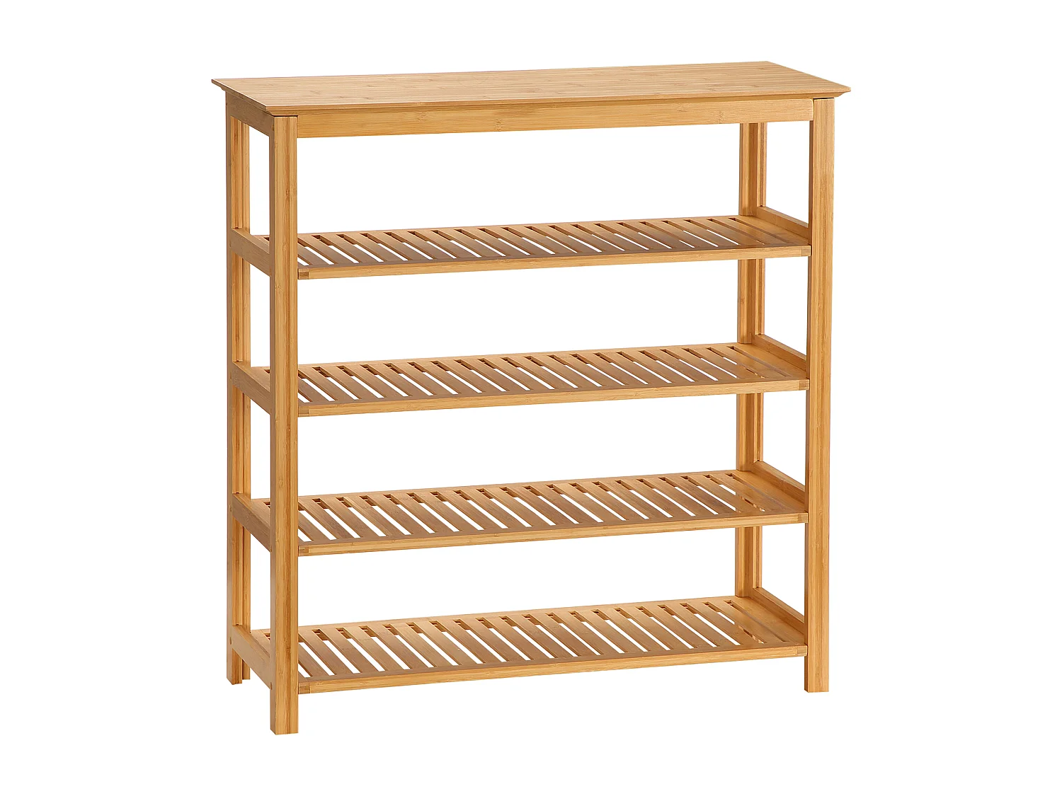 Étagère à chaussures en bambou 5 niveaux - meuble à chaussures bambou - 80 x 29 x 82 cm