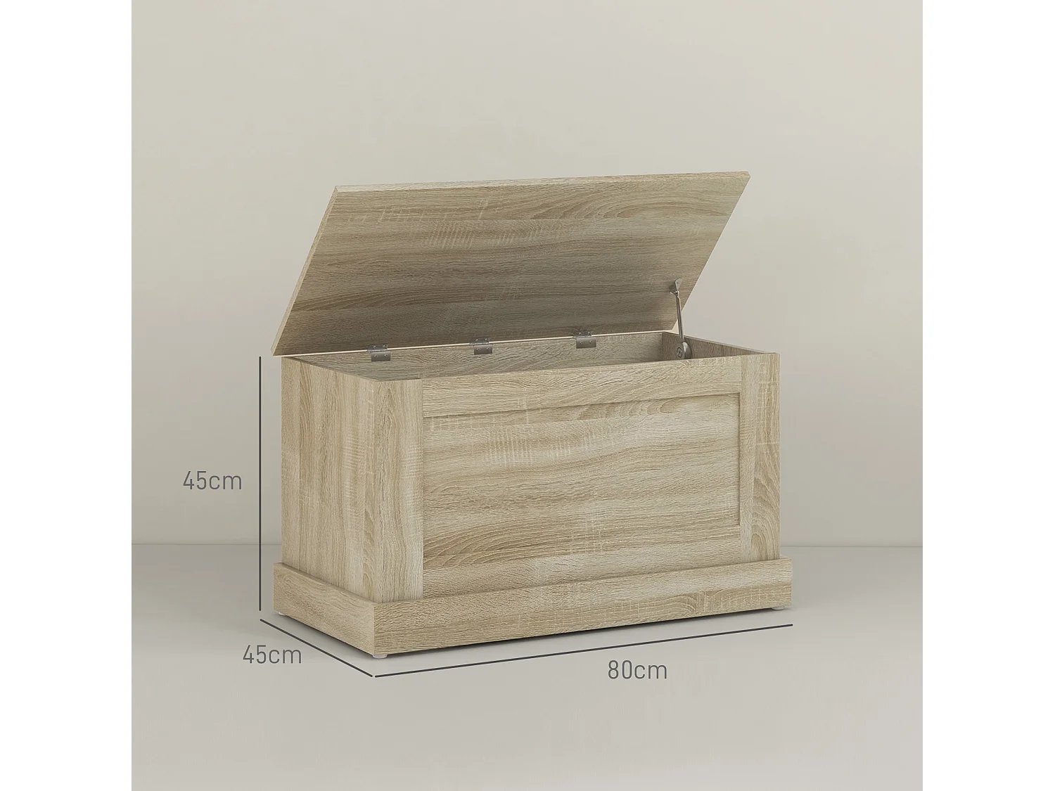 Coffre de rangement - coffre à jouets en bois 80 x 40 x 45 cm - bois naturel