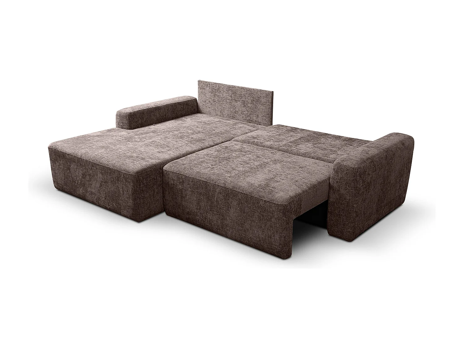 Canapé d’angle gauche convertible SOHO en chenille anthracite anti-taches – Direct fabricant, livraison et installation offertes