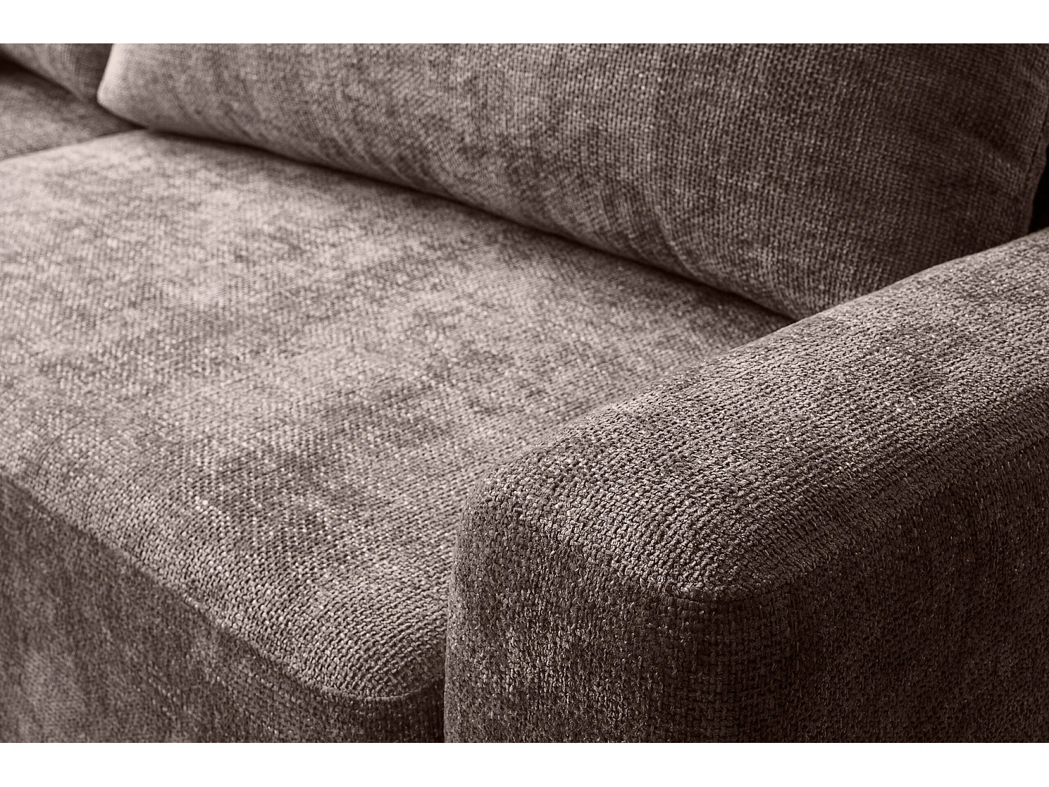 Canapé d’angle gauche convertible SOHO en chenille anthracite anti-taches – Direct fabricant, livraison et installation offertes