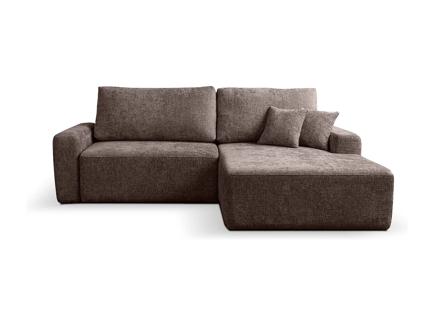 Divano angolare destro letto SOHO in chenille antracite antimacchia – Direttamente dal produttore, consegna e installazione gratuite!