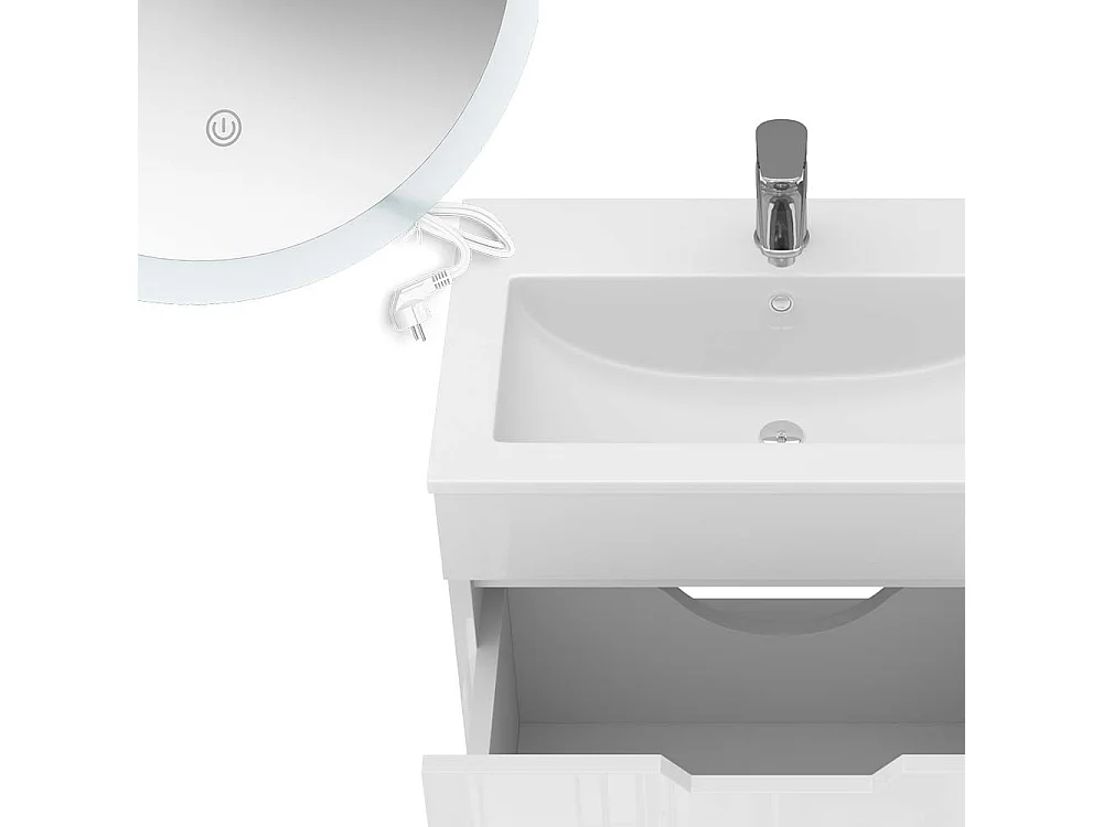 Set di mobili da bagno bianco 60x40x46.2 stefanie