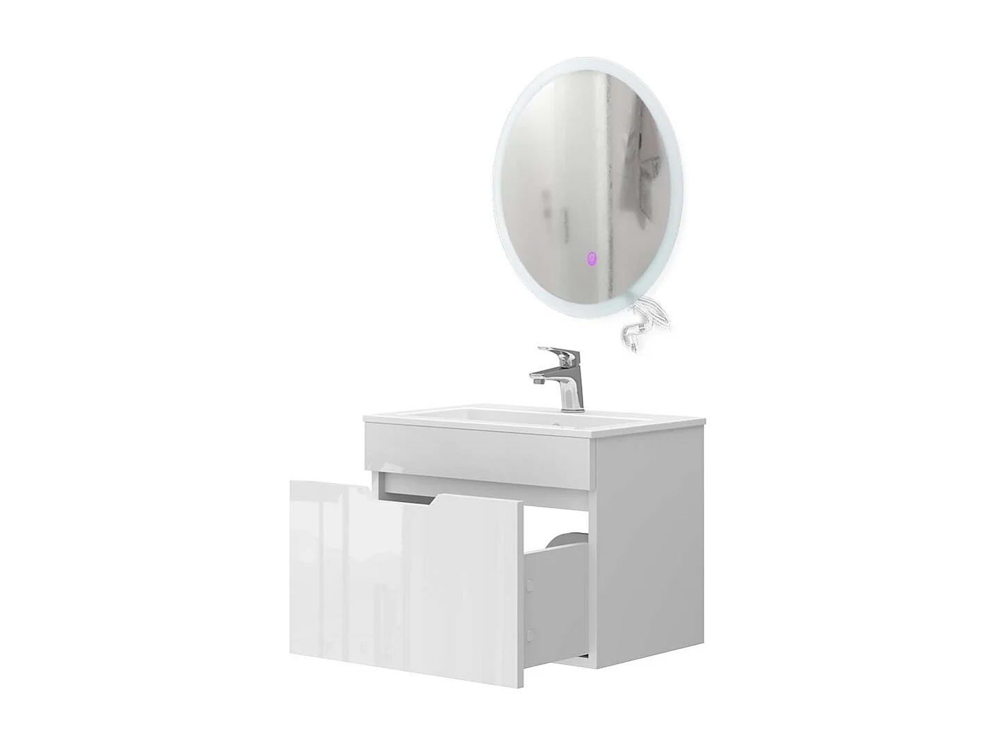 Set di mobili da bagno bianco 60x40x46.2 stefanie