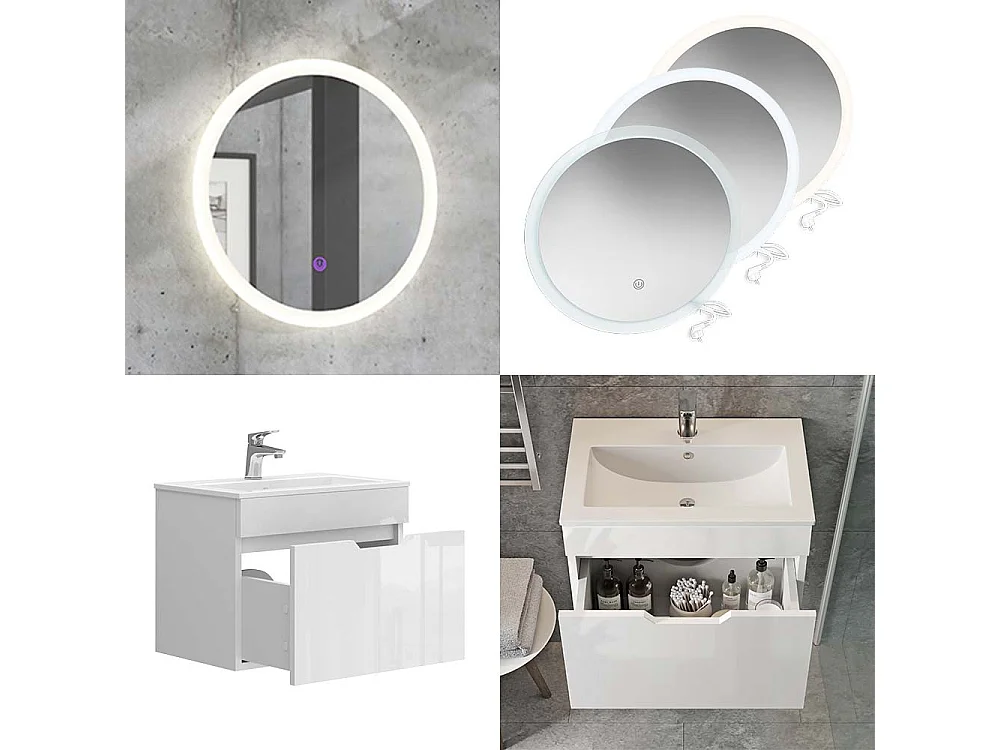 Set di mobili da bagno bianco 60x40x46.2 stefanie