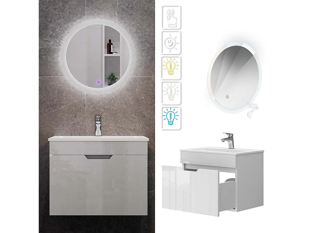 Ensemble de meubles blanc 60x40x46.2 stefanie