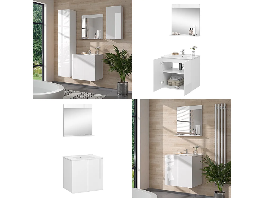 Set mobili bagno bianco 61.8x44.8x57.8 izan
