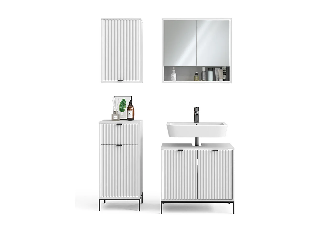 Set di mobili da bagno bianco 70x45x63 eliza