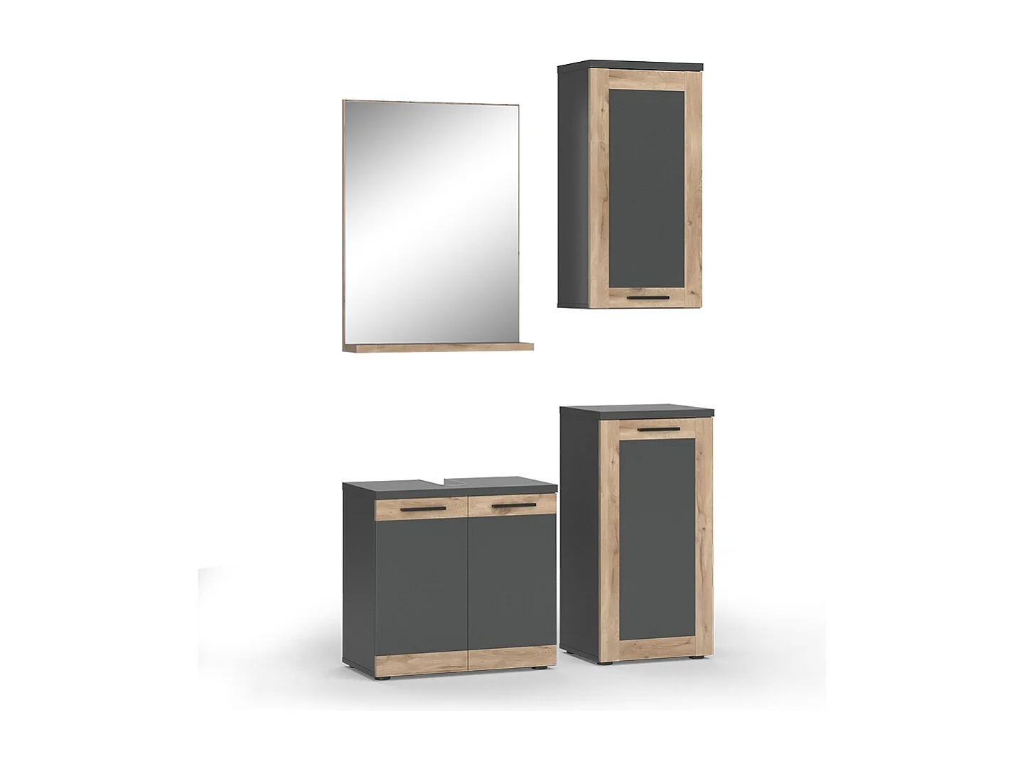 Set di mobili da bagno antracite 60x34.3x59.1 niko