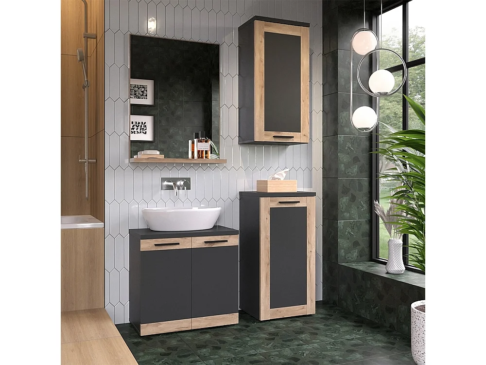 Set di mobili da bagno antracite 60x34.3x59.1 niko