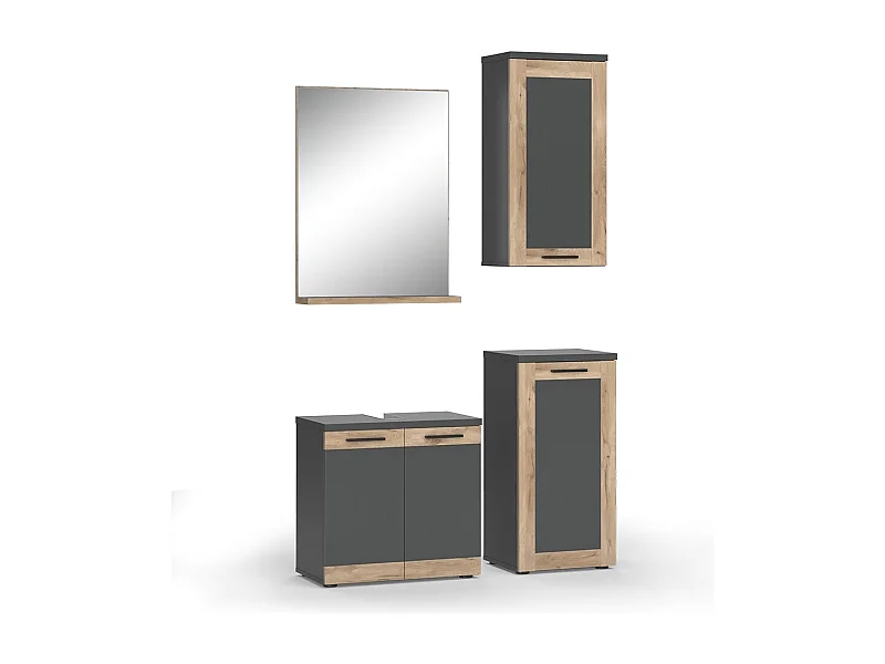 Set di mobili da bagno antracite 60x34.3x59.1 niko