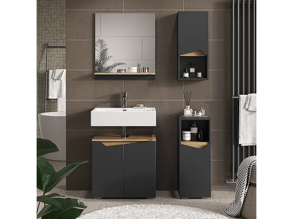 Meubles bain anthracite 60x35x57 marelle