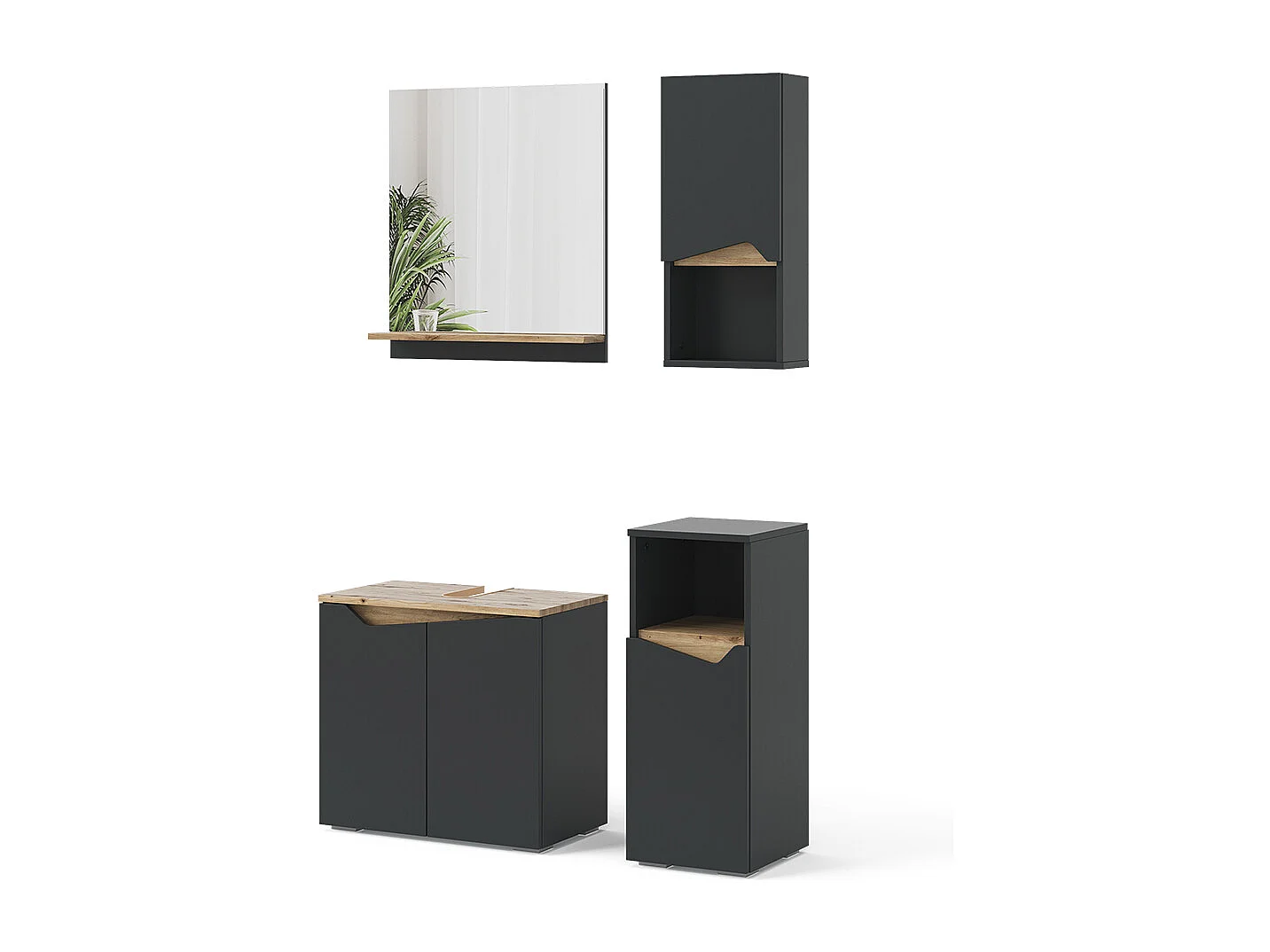 Meubles bain anthracite 60x35x57 marelle