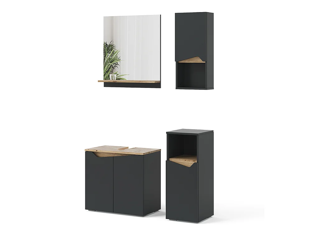 Meubles bain anthracite 60x35x57 marelle