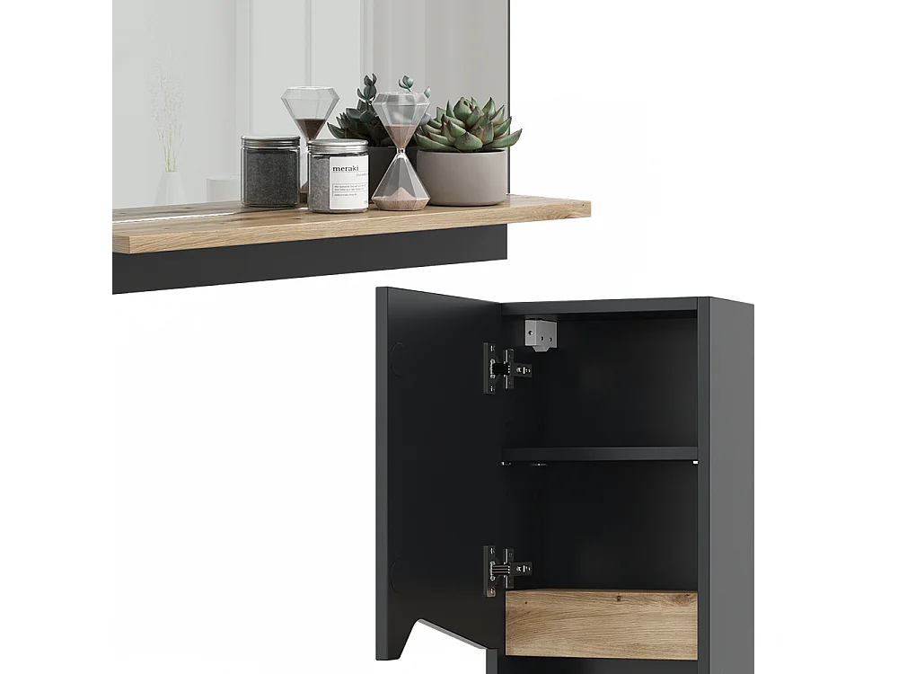 Meubles bain anthracite 60x35x57 marelle