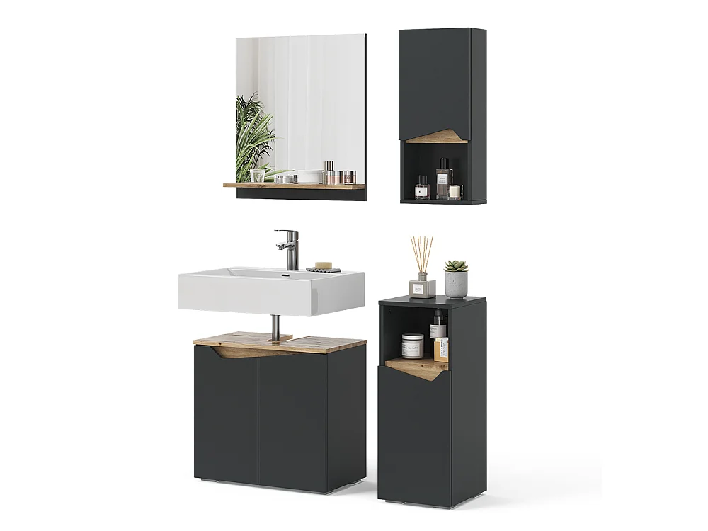 Meubles bain anthracite 60x35x57 marelle