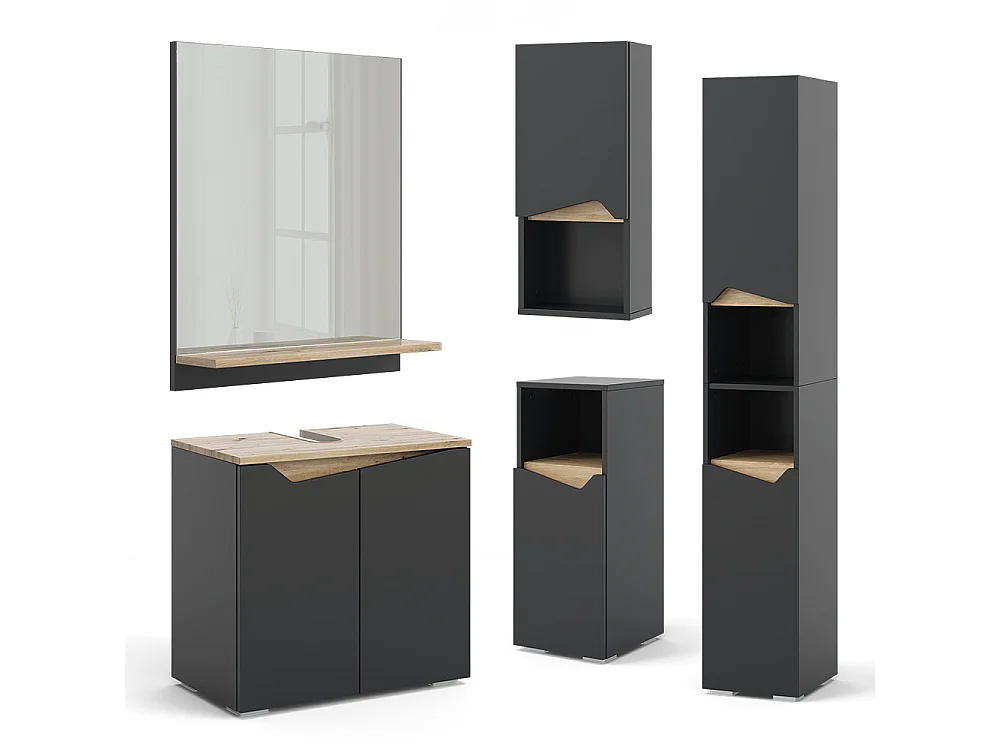 Meubles bain anthracite 60x35x57 marelle