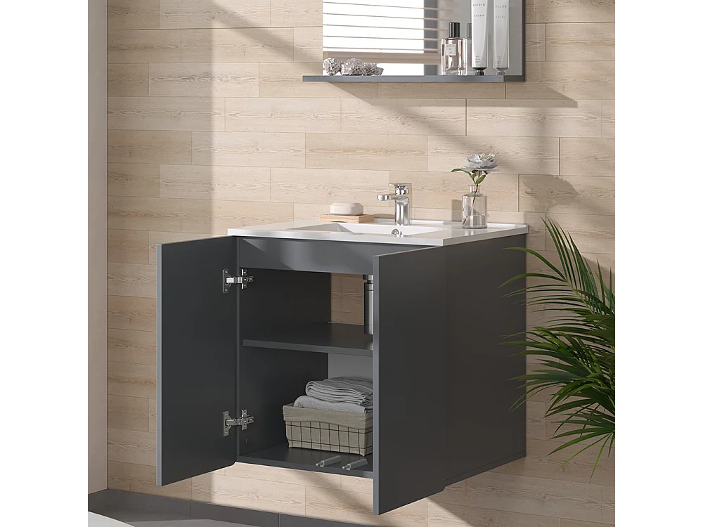 Set di mobili da bagno grigio 61.8x44.8x57.8 izan