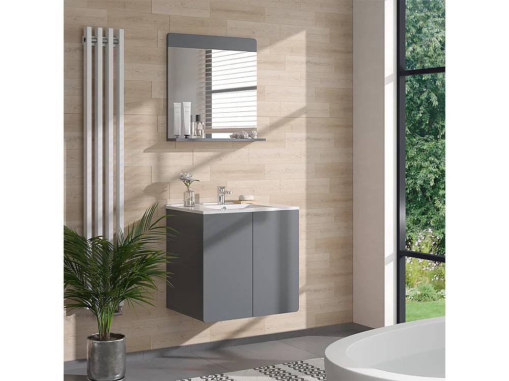 Meubles bain gris 61.8x44.8x57.8 izan