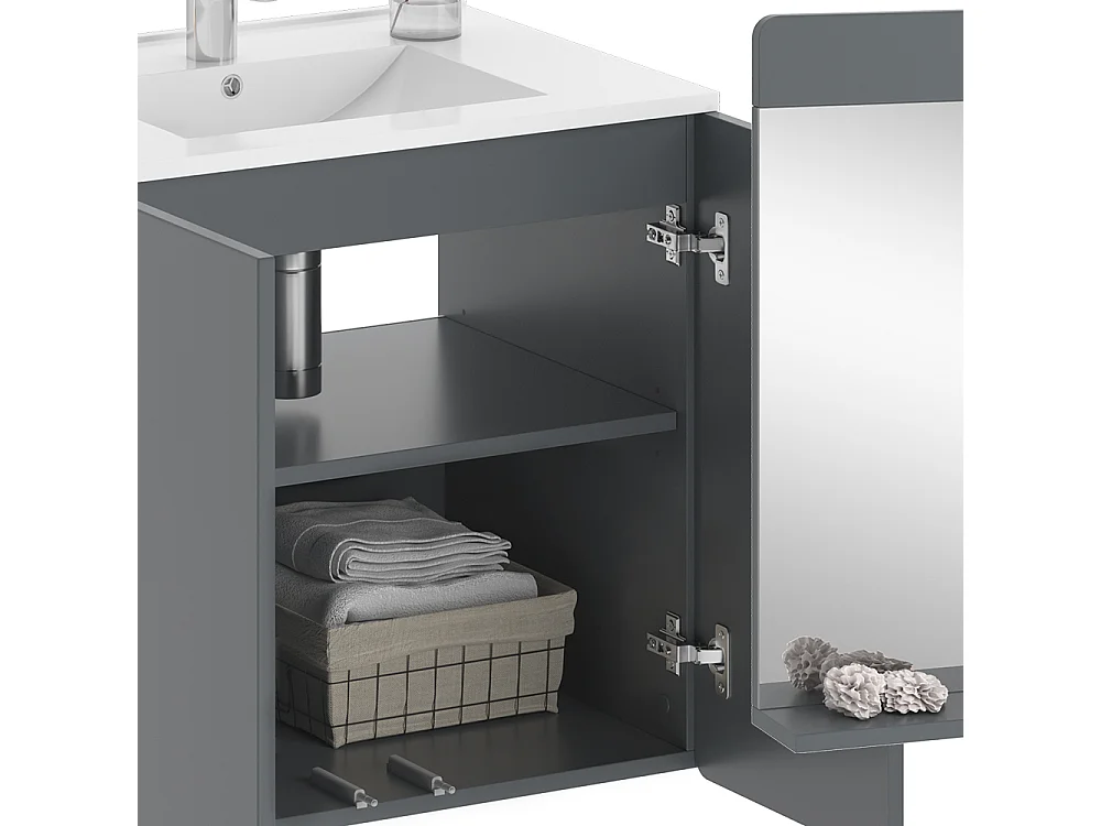Meubles bain gris 61.8x44.8x57.8 izan
