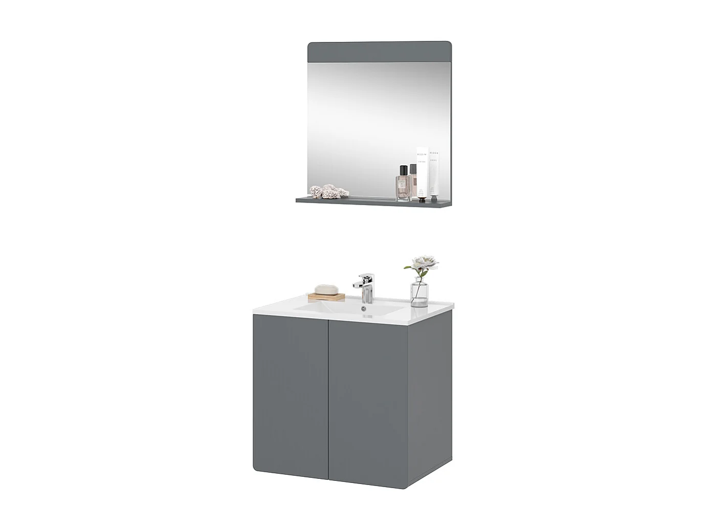 Meubles bain gris 61.8x44.8x57.8 izan