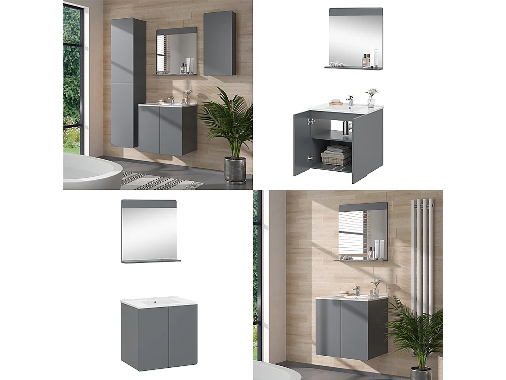 Meubles bain gris 61.8x44.8x57.8 izan