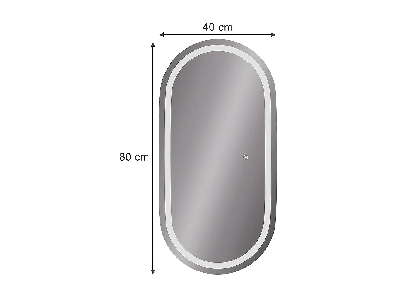 Badrumsspegel glas 80x2.8x40 miral