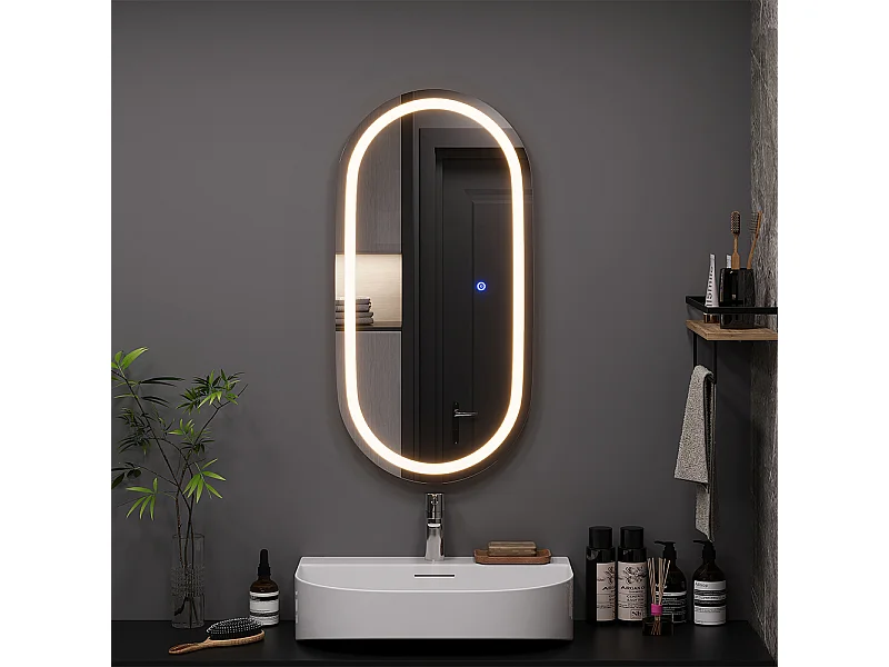 Specchio bagno vetro 80x40x2.8 miral