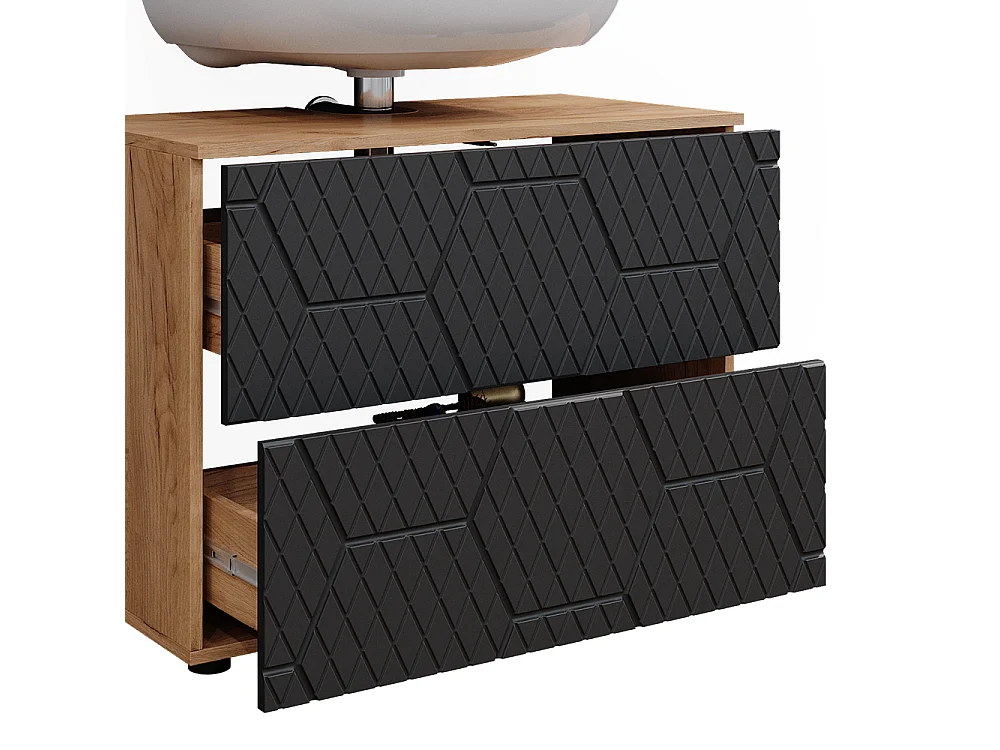 Meubles bain anthracite avec structure en nid dabeille 80x41x58.6 irma