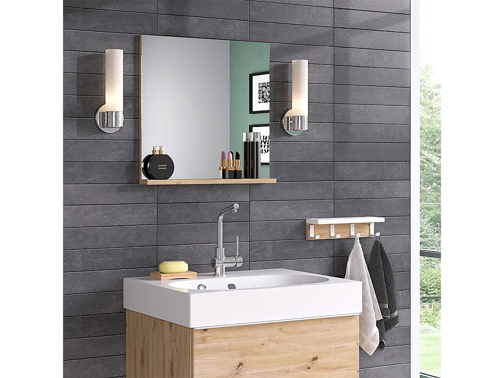 Miroir mural blanc 50x8x51.6 henri