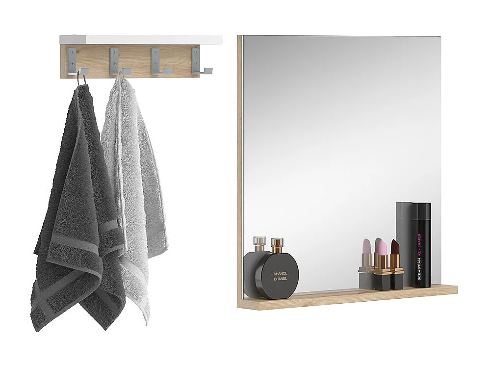 Miroir mural blanc 50x8x51.6 henri