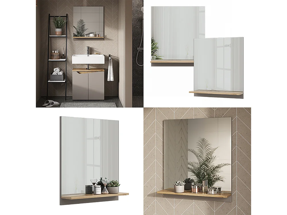 Armoire de toilette grège 60x14x67 marelle