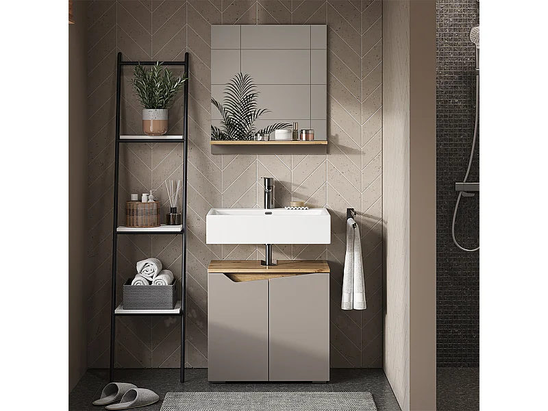 Badkamerspiegelkast grijs 60x14x67 marelle