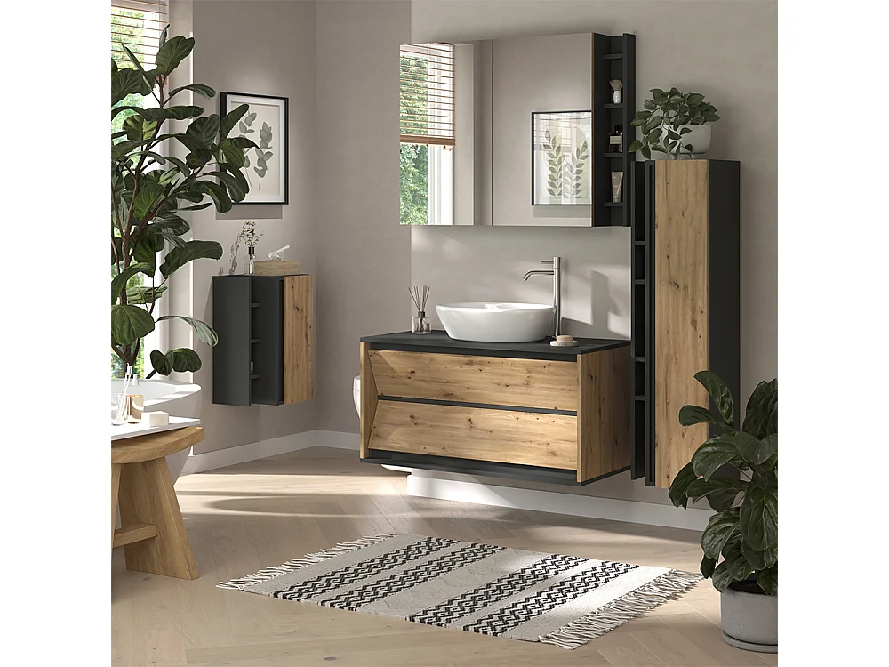 Badmöbel-Set anthrazit/artisan 80x45x50 edelin