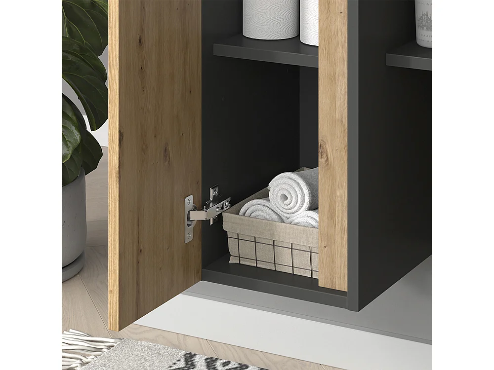 Meubles bain anthracite/artisan 80x45x50 edelin