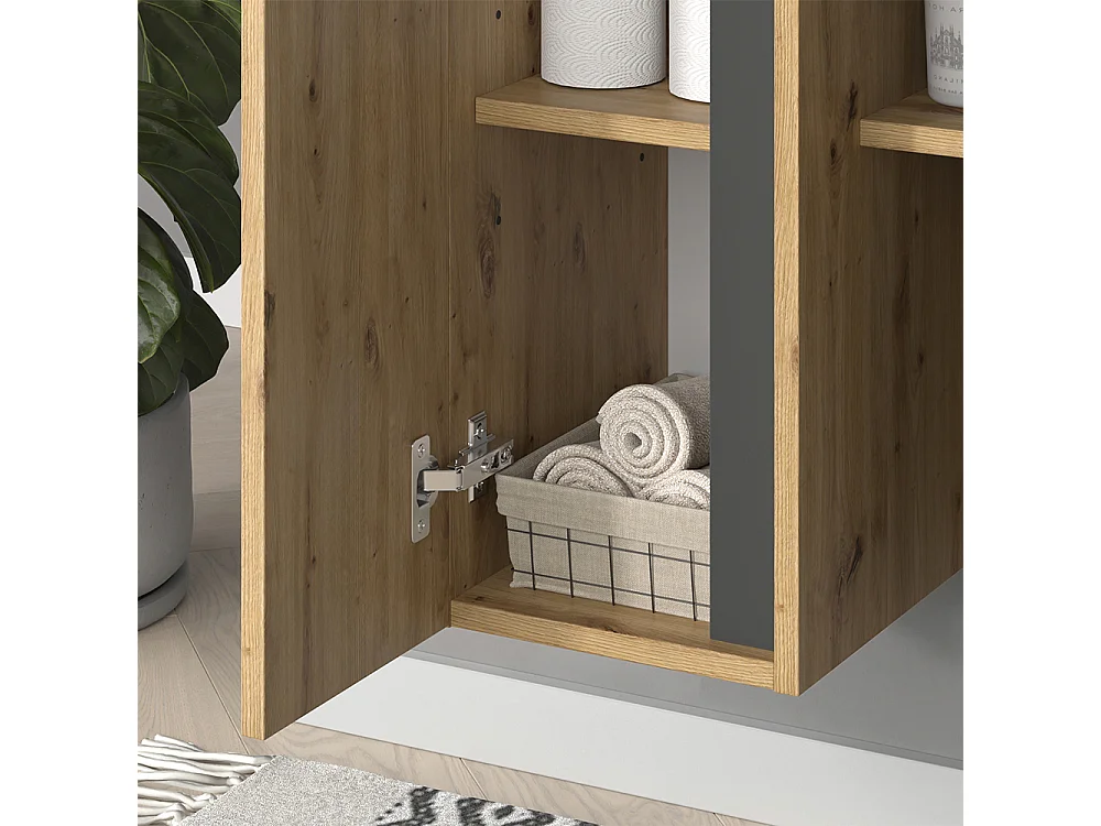 Bathroom furniture set anthracite/artisan oak 80x45x50 edelin
