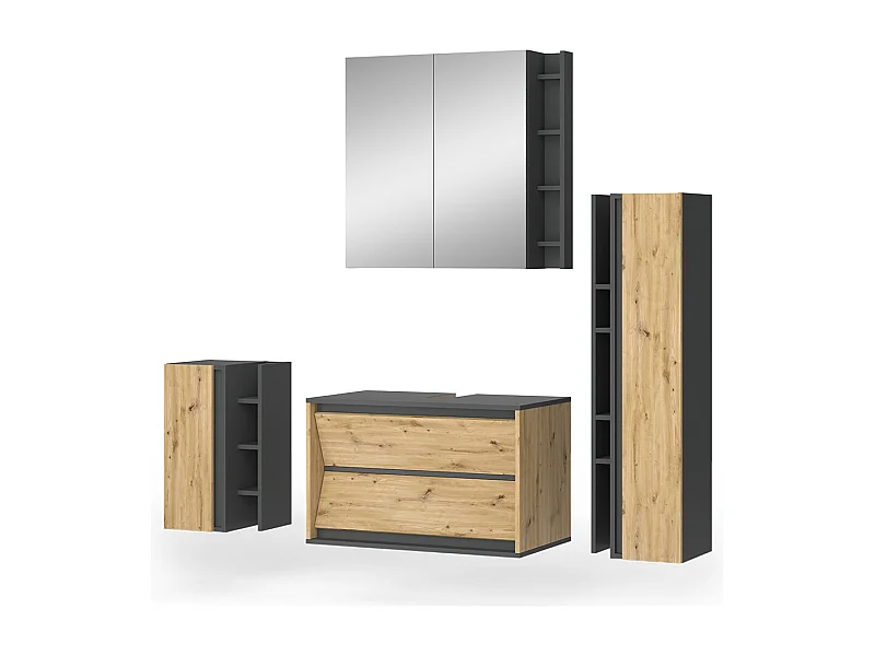 Badmöbel-Set anthrazit/artisan 80x45x50 edelin