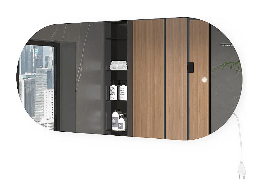 Espelho de casa de banho branco 110x3x50