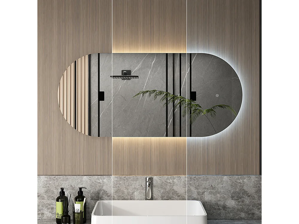 Espelho de casa de banho branco 110x3x50