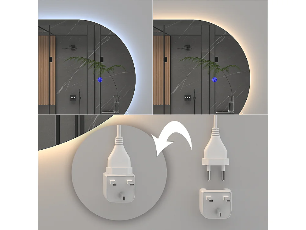 Espelho de casa de banho branco 110x3x50