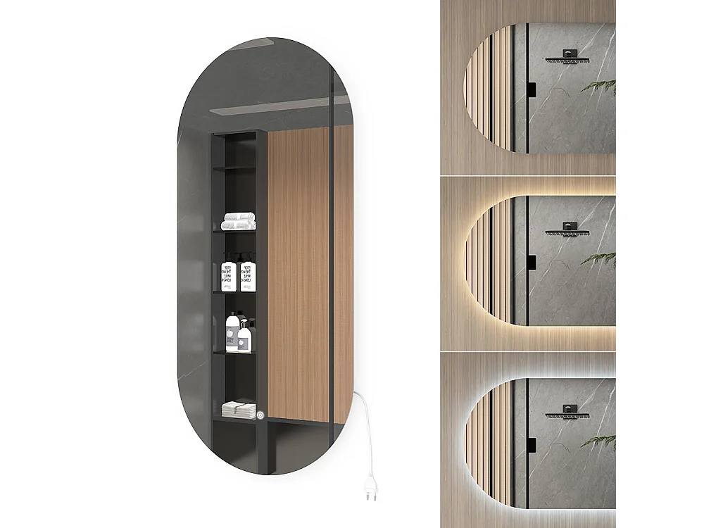 Espelho de casa de banho branco 110x3x50