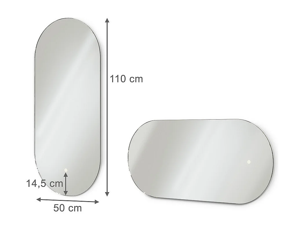 Badezimmerspiegel weiß 110x3x50